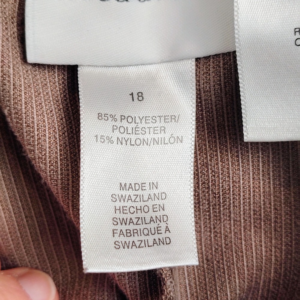 Alfred Dunner Womens SZ 18 Corduroy Pants Brown Elastic Waist Gorpcore CabinCore - Picture 6 of 9